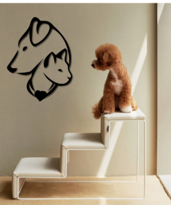Metal Cat-Dog Decor, Minimalist Line Art, Home Wall Art Metal Animal Wall Decoration, Interior Cat-Dog Design Cat Dog Owner gift, Simple Style