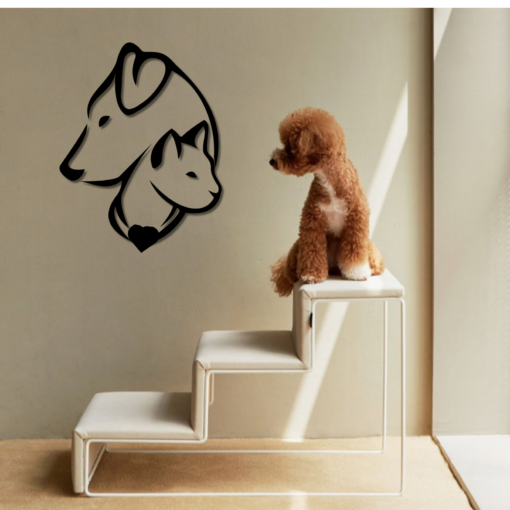 Metal Cat-Dog Decor, Minimalist Line Art, Home Wall Art Metal Animal Wall Decoration, Interior Cat-Dog Design Cat Dog Owner gift, Simple Style
