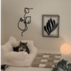 Minimalist Wall Art Girl and Cat Cat Lovers Gift Black Cat Decor, Housewarming Gift, Wall Hangings Cat and Woman Metal Wall Gift for her, Simple Style