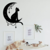 Gothic Crescent Moon Cat Cat on the Moon, Moon Cat Metal Wall Art, Cat Lover Wall Decor, Cat Lover Gift, Black Cat Metal Sign Pet Lover Gift, Classic Fashion, Fits Every Occasion